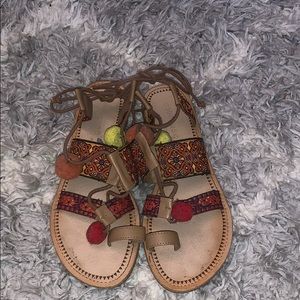 Puff ball sandals